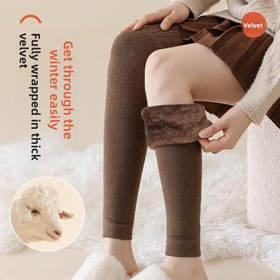 Kaschmir Knieschoner, Damen Herbst- und Winter Dick gepolsterte Socken, Lange Beinwärmer, Vielseitige Damensocken