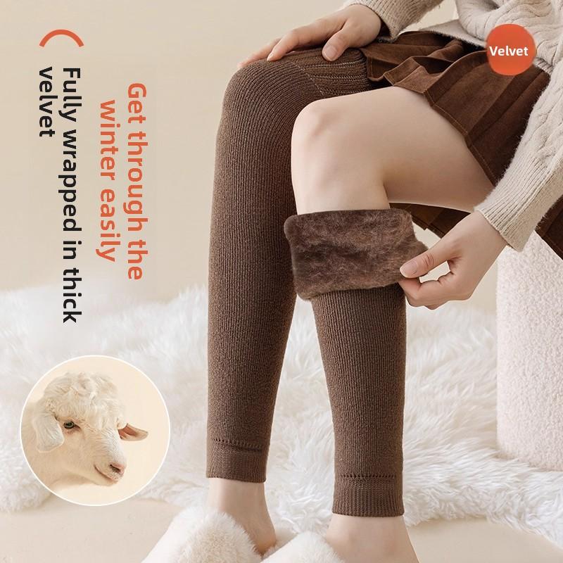 Kashmir Kneputer, Tykke Sokker for Kvinner Høst og Vinter, Lange Benbeskyttere, Allsidige Sokker for Kvinner