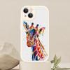 Aquarell Giraffe Malstil Handyhülle für Iphone 14 13 11 12 Pro MAX 13 MiNi 7 8 plus X XS XR Lammfell Schutzhüllen