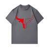 Men's 100% Cotton Crew Neck Short Sleeve T-Shirt, Stylized Red Bull Horn Graphic Printed Casual Soft Breathable Lightweight Daily Wear Tee for Men, Co