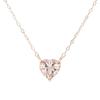 Barzaz 18K Pink Gold Necklace with Morganite Natural April Birthstone Chain Length Heart, Stone, (40cm Available)