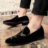 Hot Sale New Mens Comfortable Loafers Rhinestone Rivet Pointed Men Formal Shoes Men's Wedding Party Flat Shoes for Men