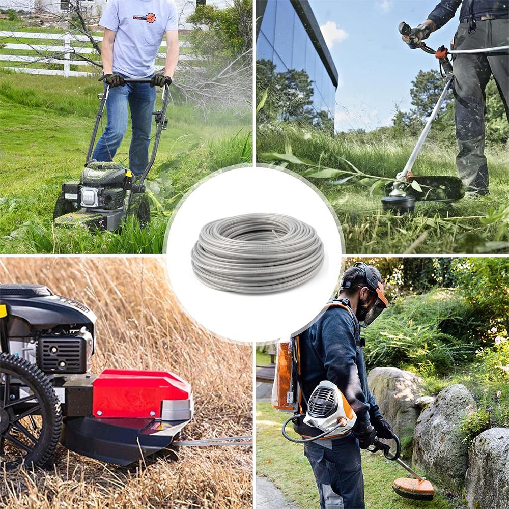 Rasenmäher Stahl Draht Nylon Schnur 2,4-3mm Freischneider Trimmer Seil Rasenmäher Schnur Verschleißfest Scharf Ersatz Gartenwerkzeug