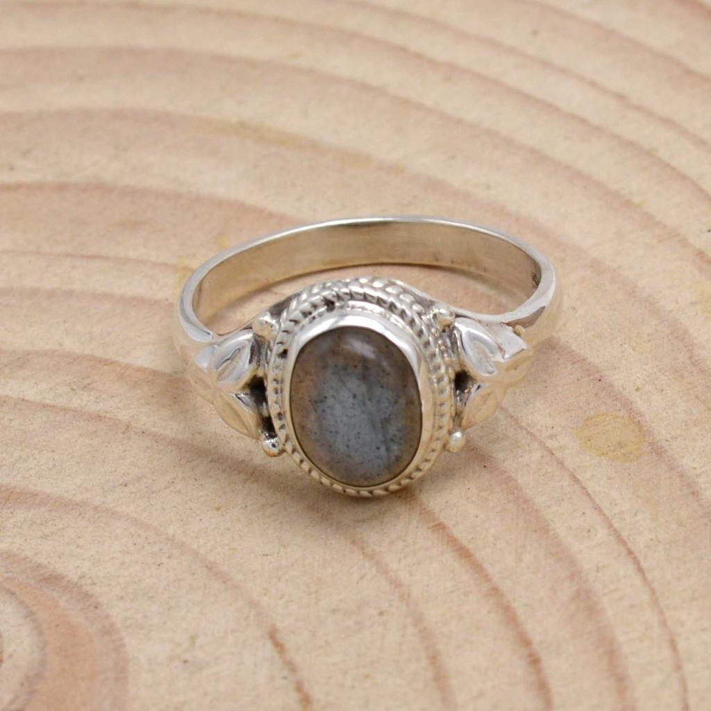 Labradorite  925 Sterling Silver Stackable Women Handamde Ring