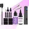 Complete UV Hair Extension Kit with Fast-Cure Lamp, Invisible Glue & Remover for Salon & DIY Hair & Eyelash Extensions