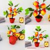 Eight Large Pomegranate Plastic Simulated Fruit Potted Decorations With Pot
