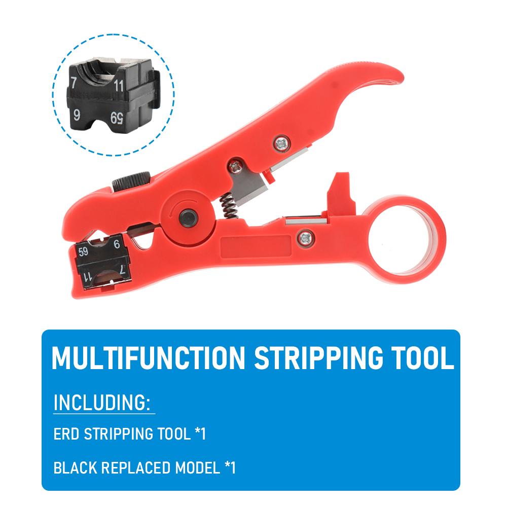 Multi-Functional Coaxial Cable Stripper Pliers,Wire Stripping Tool for RG6 RG59 RG7 RG11 UTP STP Cables