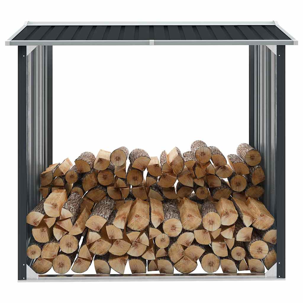 Firewood Storage Shed Galvanized Steel 172 x 91 x 154 cm Anthracite