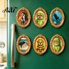 Metal Surface Decorations 1/6Pcs Halloween Retro Frame Refrigerator Magnet, Wood Carved Fridge Magnetic Decor Cabinet Whiteboard Magnet for