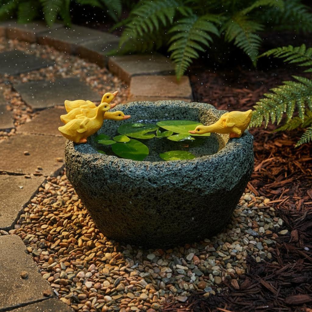 Wasservogel Figur Pflanzgefäß Kreatives Design Kunststein Wasservogel Topf Harz Stein Rinne Anti-Rutsch-Boden Gartendekoration