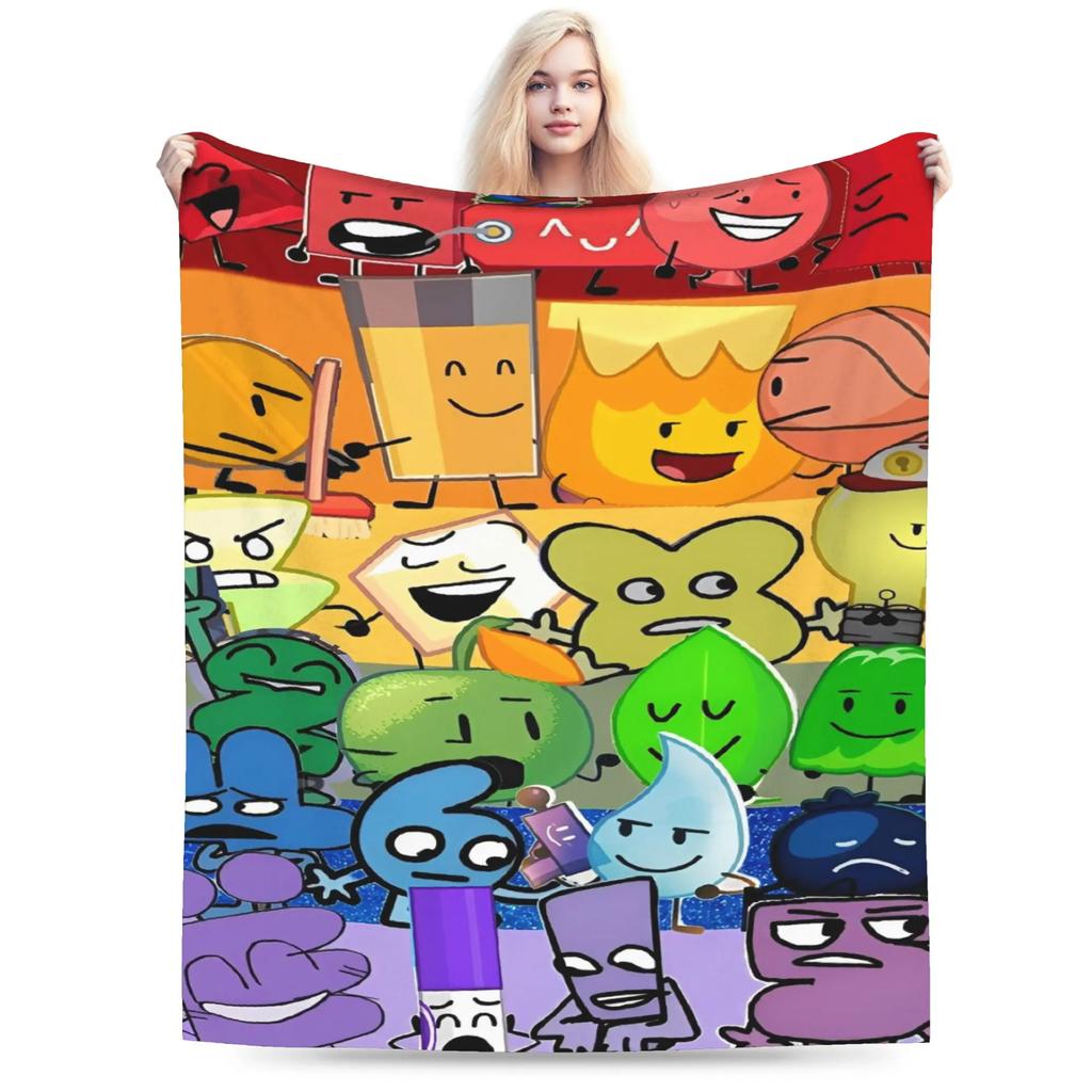 BFDI Inanimate Insanity Blanket Quality Super Soft Bedding Throws Autumn Travel Office Bedroom Fluffy Bedspread