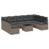 Ensemble de Canapé de Jardin 9 Pièces avec Coussins Rattan Poly Noir, Canapé de Jardin 2 Places avec Rangement &amp; Coussins 3355218