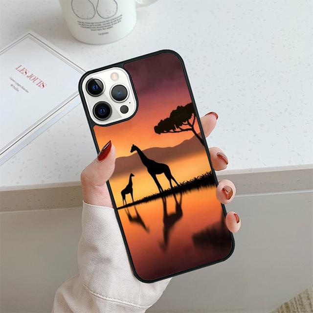 

Elephant Deer Horse GirafSunset Phone Case For iPhone 17 Air 13 12 14 15 16 Cover For Apple Pro Max Plus iPhone 12pro max