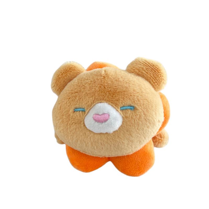 Cute Cartoon Garland Small Animal Keychain Creative Lazy Bear Rabbit Doll Bag Pendant Couple Gift