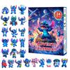 Stitch Adventskalender Box Lilo Stitch Blind Box 24 Tage Modell Anime Figur Countdown Kalender Schmuckstück Weihnachtsgeschenke