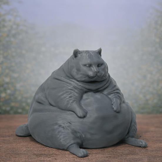 Adorno de Gato Duradero Figurina Gordita Impresa en 3D, Estatua Moderna Sentada para Modelo Decorativo Decoración de Escritorio, Adorno Coleccionable con Forma de Animal, Regalo para Amantes