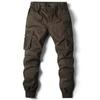 Men's European & American Cargo Jogger Pants - Autumn/Winter, Drawstring Elastic Waist, Casual Style