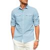 Men's Shirt Double Pocket Cotton Blends Long Sleeved Shirt Casual Vacation Shirts