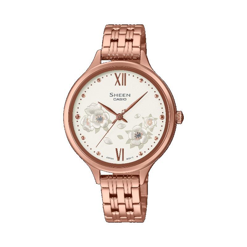 Casio Sheen Women s Stainless Steel 50M Water Resistant Analog Quartz Watch SHE-4551PG-7A белый