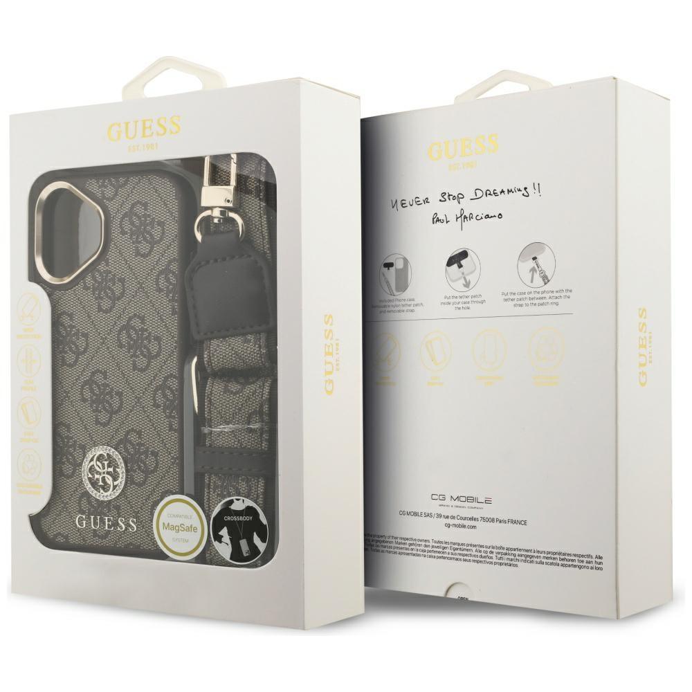 Guess Funda 4G Strass Logo y Correa Grande Para Iphone 17 Magsafe Metal