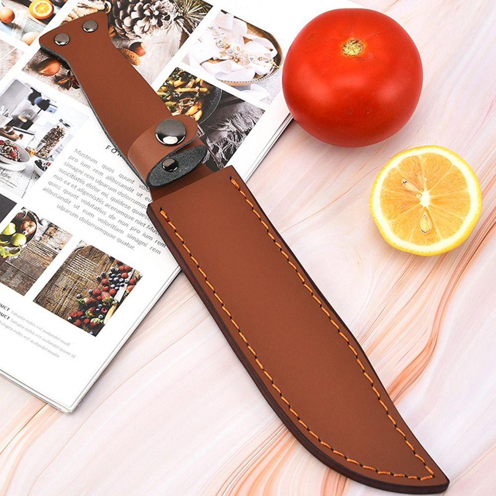 Hylster lær slireholder rett kniv Verktøycamp Utendørs bære lommelyktveske Belteløkkeveske