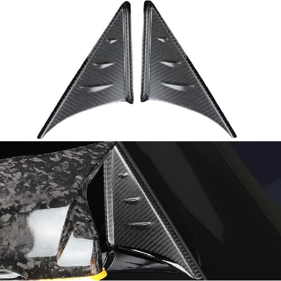 

for Carbon Fiber A Pillar Rearview Mirror Panel Trim Cover for GR Supra A90 A91 (2019 to 2025) Side Window A-Pillar Triangle Covers (Bright Black) матовый черный