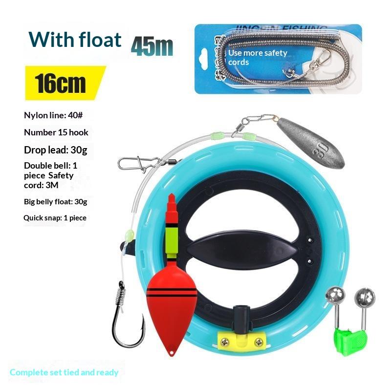 Mulinte de Mână pentru Fir de Pescuit Set Pre-Echipat cu Plumbă Cârlig Fir cu Rezistență Mare pentru Adulți Copii Pescuit la Marea în Aer Liber 16cm with Float