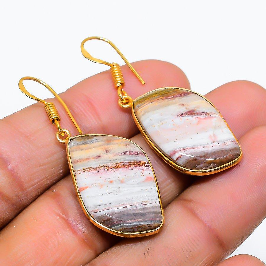 

Bloodstone Gemstone 925 Solid Sterling Silver Jewelry Earring 1.65 GK-5669