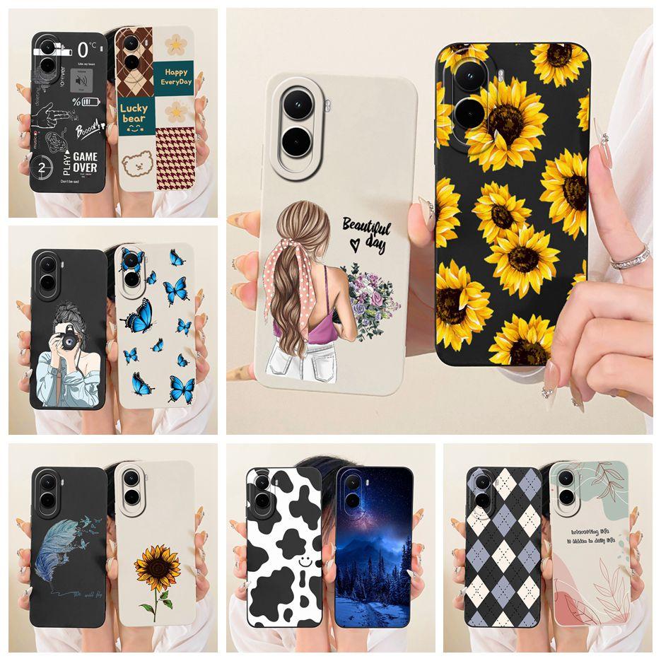For Xiaomi Poco M7 Plus Case PocoM7 4G Pretty Girl Sunfower Painted Phone Case For Xiaomi Poco M7 Pro PocoM7 Plus 5G Soft Fundas