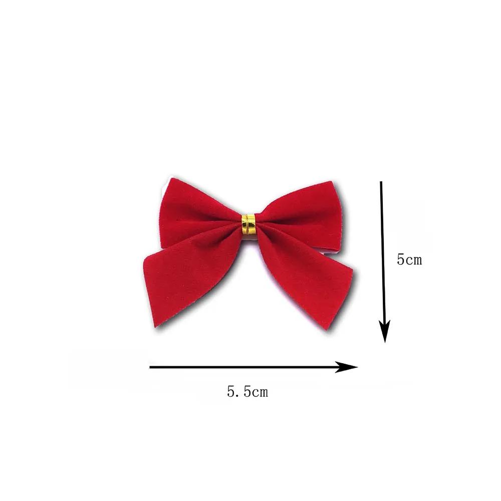 12Pcs Christmas Bows Decoration Gold Red Silver Small Bows for Christmas Tree Mini Bowknot DIY Ornaments Home Decoration 2025