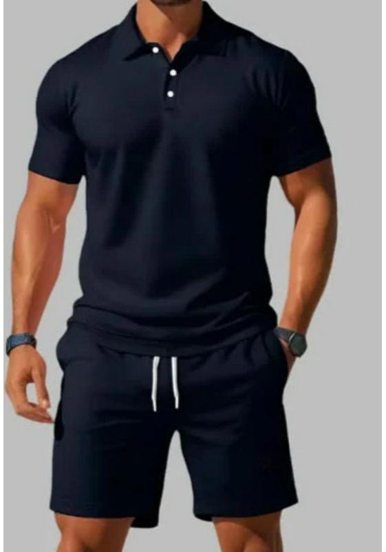 Premium Loose-Fit Versatile Short-Sleeve Polo Shirt and Shorts Summer Set