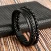 Bracciale in pelle multistrato con perline di occhio di tigre di moda classica per uomo Bracciali da uomo in pelle intrecciata a mano Gioielli con bracciale punk per uomo