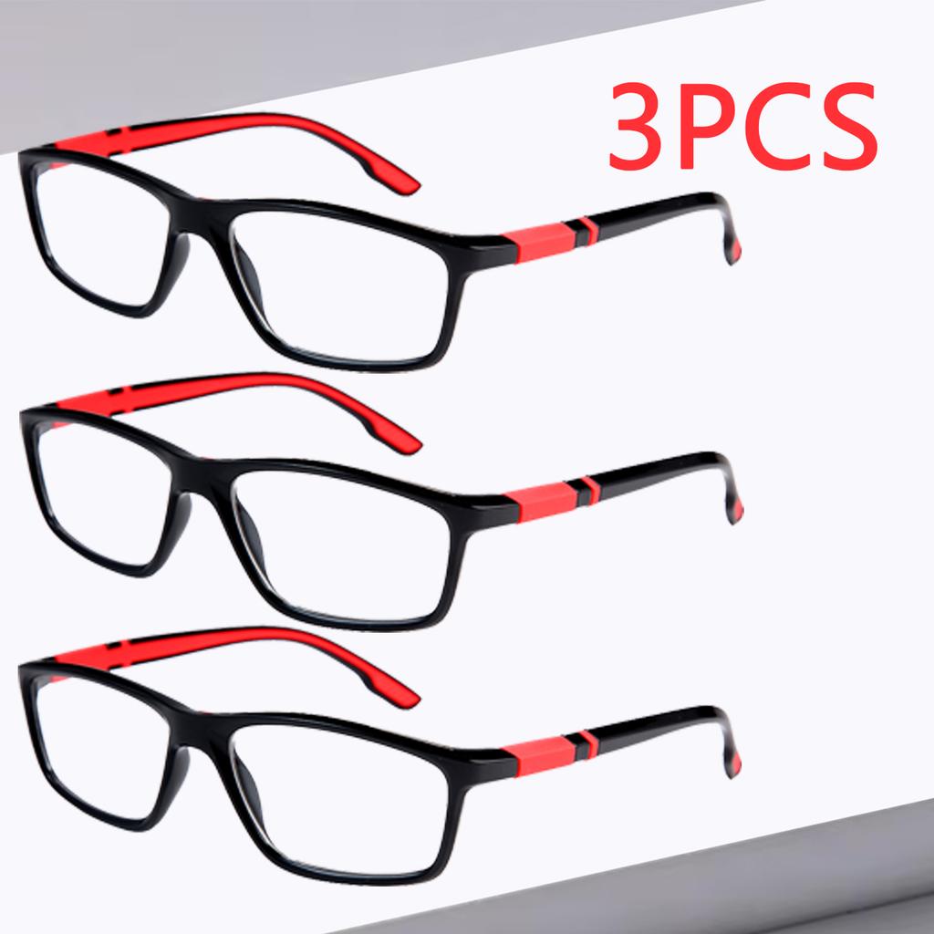 3pcs Sporty Ultra-Light TR90 Sports Reading Glasses Fashion Anti-Blue Light Reading Glasses Sports Frames Unisex Men Women