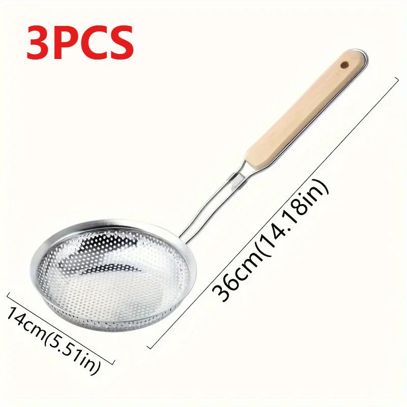 

Stainless Steel Strainers with Handles - Perfect for Cooking, Frying, and Draining | Durable and Easy to Use, Strainer for Cook