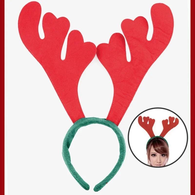 New 1 Pcs Red Christmas Headband For Kids Christmas Deer Party Xmas Hair Band Clasp Headwear New Festival Decoration Gift