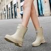 New-style Rain Boots: Waterproof Rubber Shoes for Kitchen Work, Suitable for Adult Women to Wear Outdoor as Water Shoes