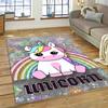 3D Cute Unicorn Cartoon Animal Carpet Rug for Home Living Room Bedroom Sofa Doormat Decor,Child Play Area Rug Non-slip Floor Mat