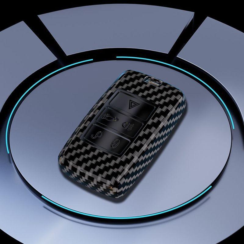 Kolfibermönster Bilnyckelfodral Fjärrkontrollskydd Skalhållare För Land Rover Range Rover Sport Evoque Freelander Velar Discovery