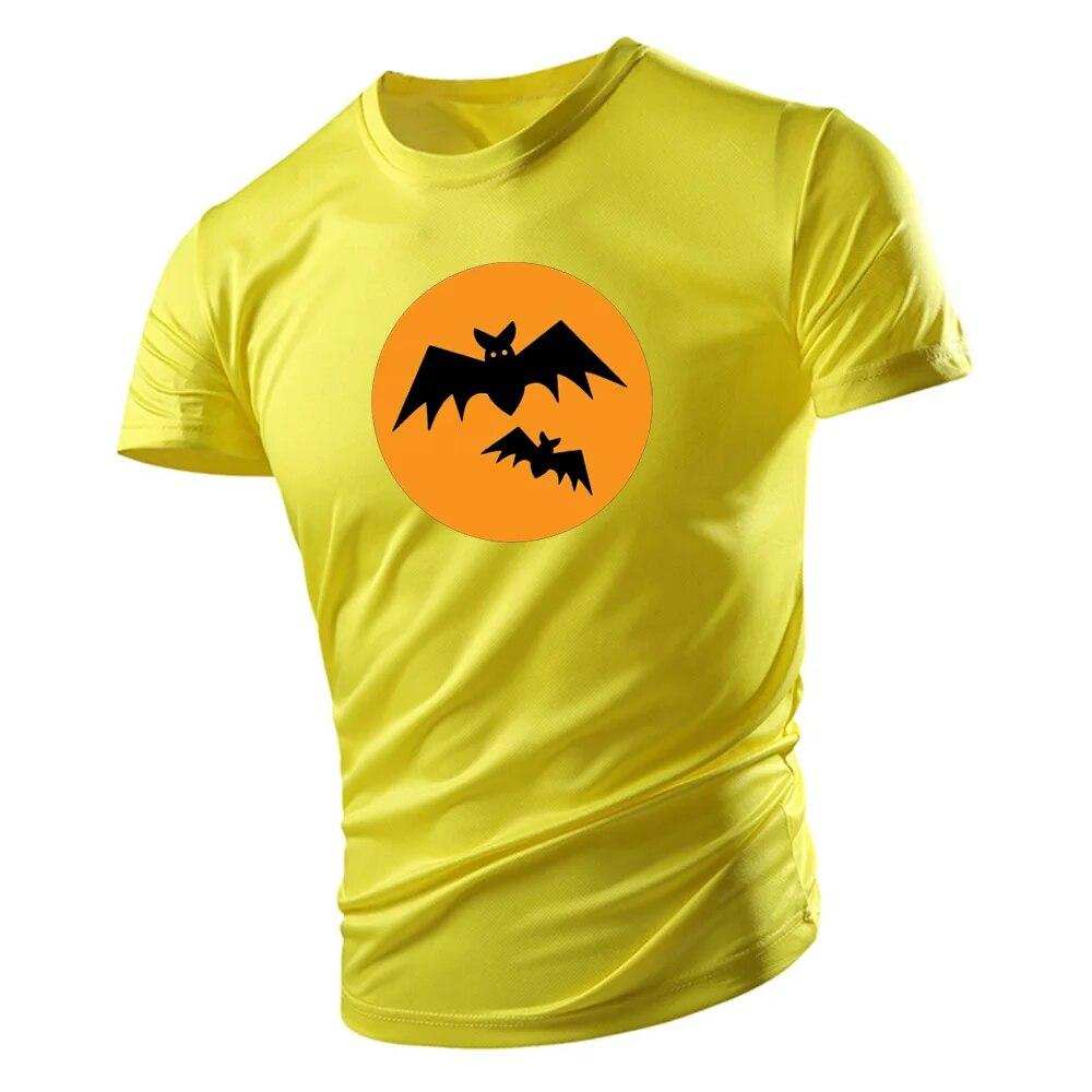 Letní móda Sportovní styl O Límec Muži Krátký rukáv Halloween Bat Potisk Tričko Harajuku Muži Volné Pohodlné Prodyšné Top