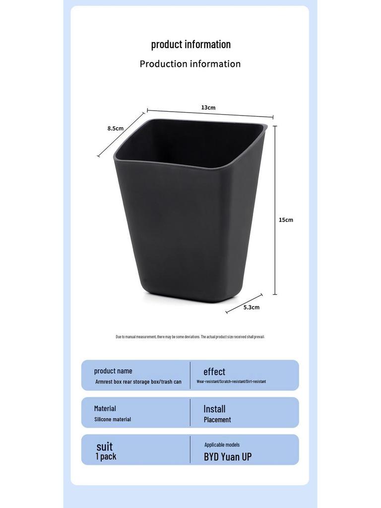 Armrest Rear Storage Box for 24 BYD Yuan Models - Car Interior Organizer