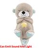 (Brown) With Breathing Movement Soothing Sleeping Otter Toy Musical Stuffed Baby Toy