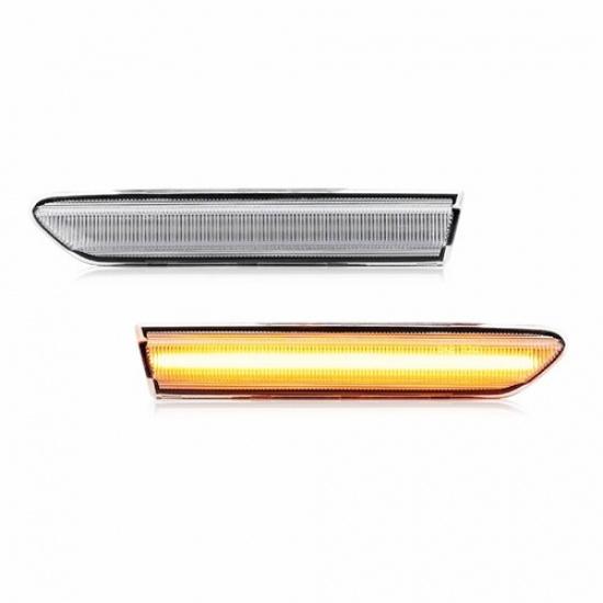 4x Clear Fender LED Front+Rear Side Marker Light Amber&Red For 2004-08 Acura TL Front Clear Lens Amber Li