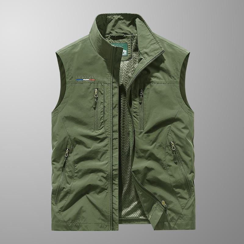Lässige, dünne Outdoor-Weste mit mehreren Taschen für Herren im Frühling und Herbst