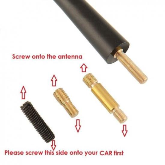 4.7inches Car Antenna Carbon Fiber Radio FM Antena Black Kit Universal Screw