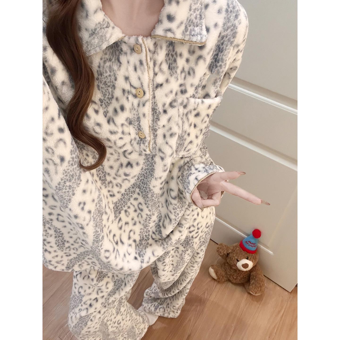 Women s Plus Size Flannel Cardigan Pajama Set, Thick & Warm for Winter 2026 Size 2