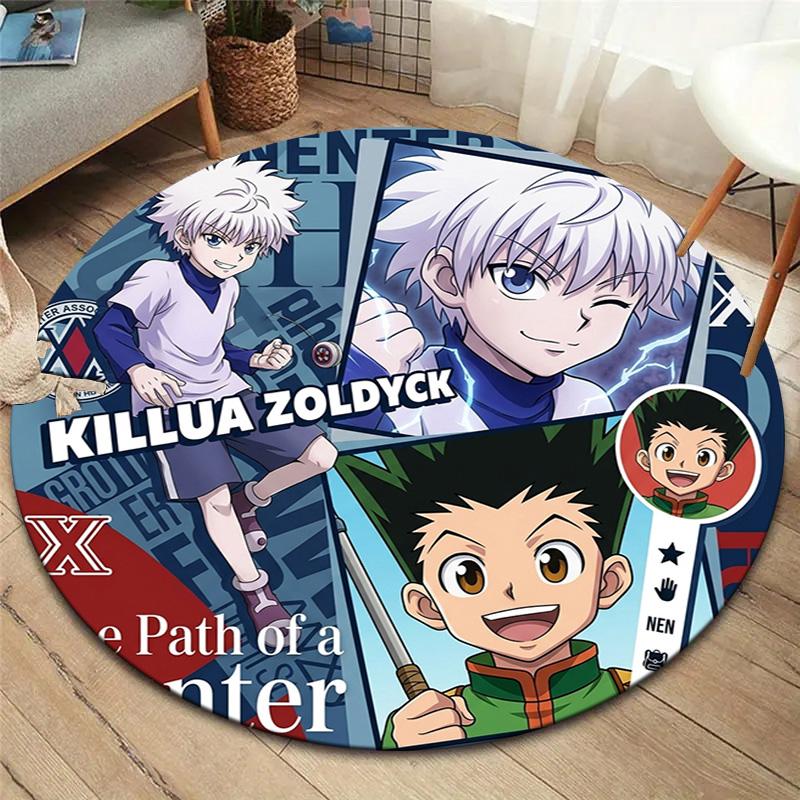 Hunter X Hunter Round Area Rug Carpet Rug For Living Room Bedroom Sofa Playroom Decor Nonslip Floor Mat