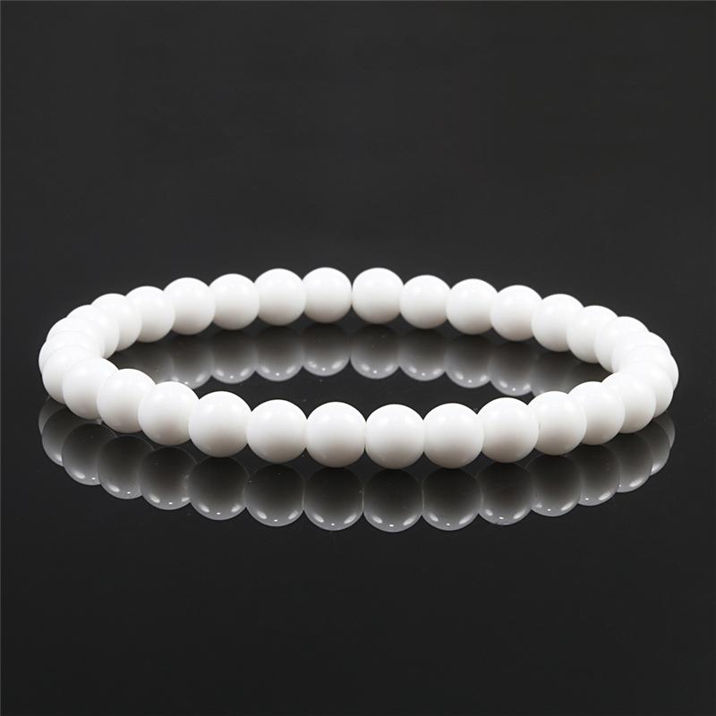 Natural Stone Elastic Bracelet 6mm Charm Men Black Lava Blue Beads Strand Bracelets for Women Yoga Meditation Jewelry pulseira