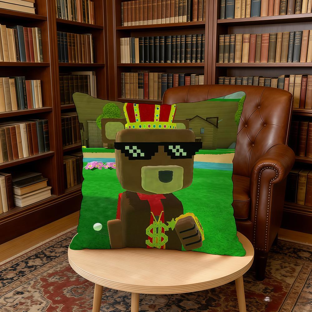 

S-Супер Ведмедик Пригодницька Гра Подушка Чохол Для Дому Офісу Подарунки на День Народження Річницю М який Приємний до Шкіри Чохол на Подушку 30cmx30cm