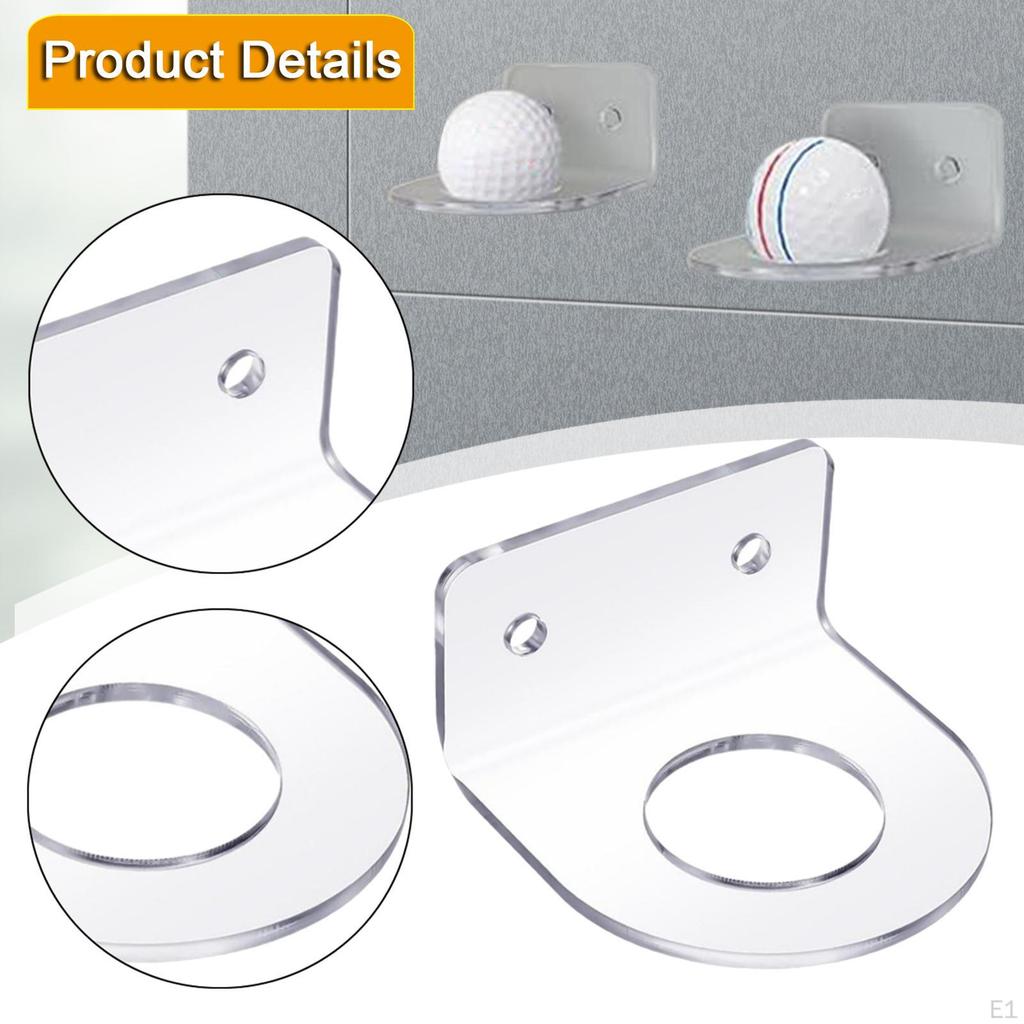 2x Acrylic Golf Ball Display Stand Wall Holder Shelf Soft Balls Storage Rack for Tennis