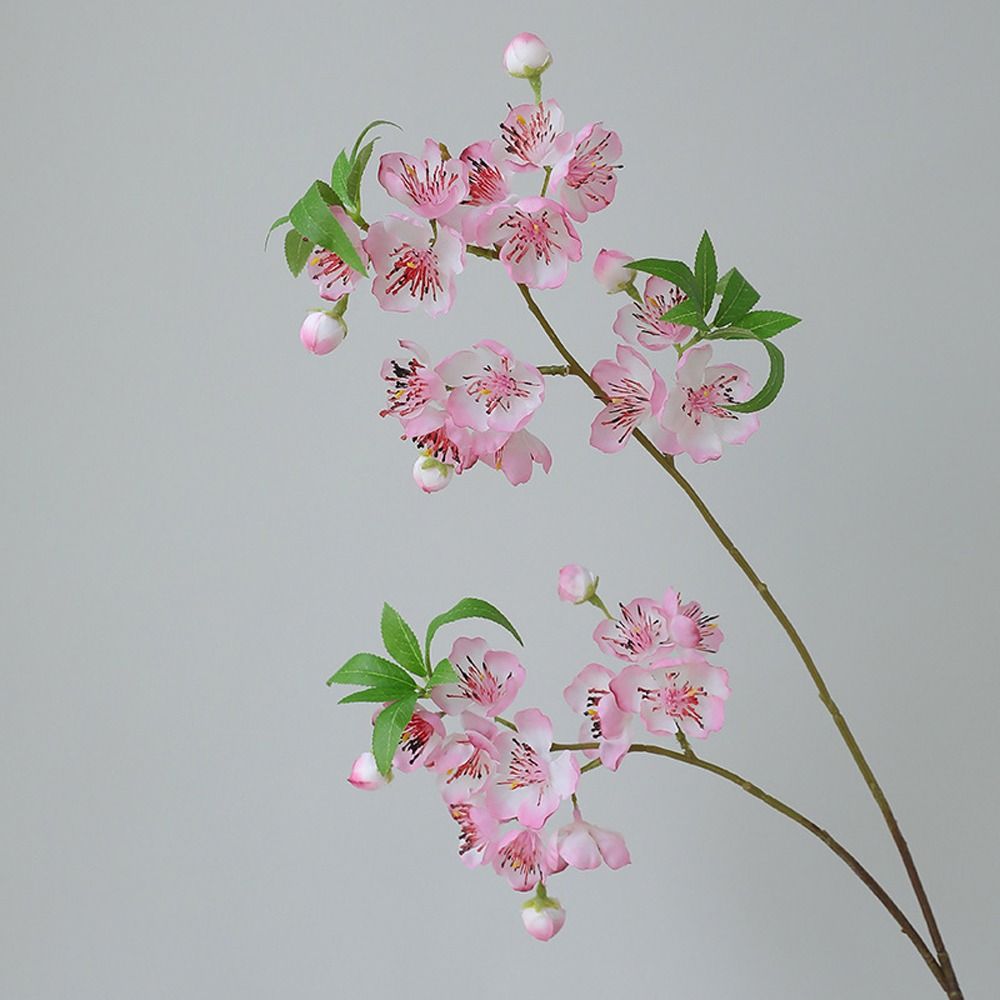 Plastic Silk Peach Blossoms Realistic Fake Flower  Wedding Birthday Party